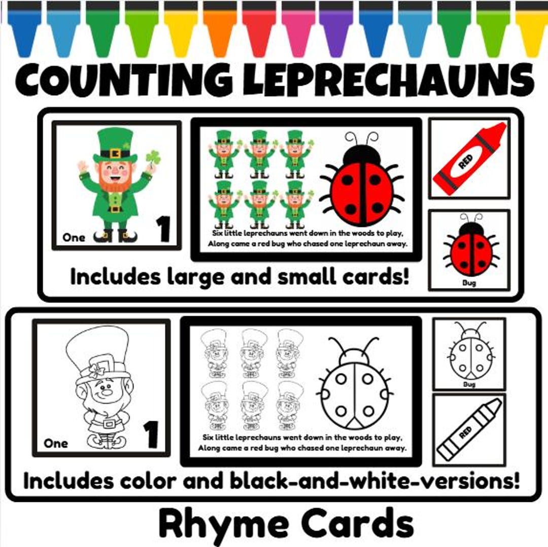 Counting Leprechauns Circle Rhyme Activity Cards St Patrick's Holiday ...