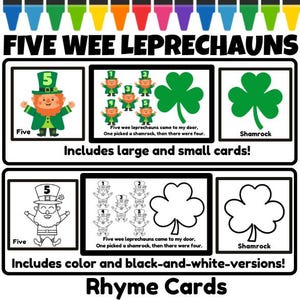 Fem små pysslingar, aktivitetskort med rim och cirkelstund, St Patricks dag
