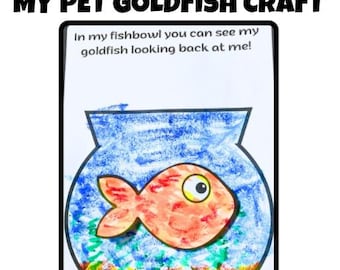 Goldfish Pet Simple Craft Plus Dot Marker & Coloring Page Fish and Bowl