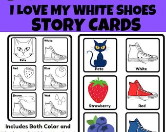 Pete The Cat, I Love My White Shoes Story Cards and No-Prep Craft Preschool Kindergarten