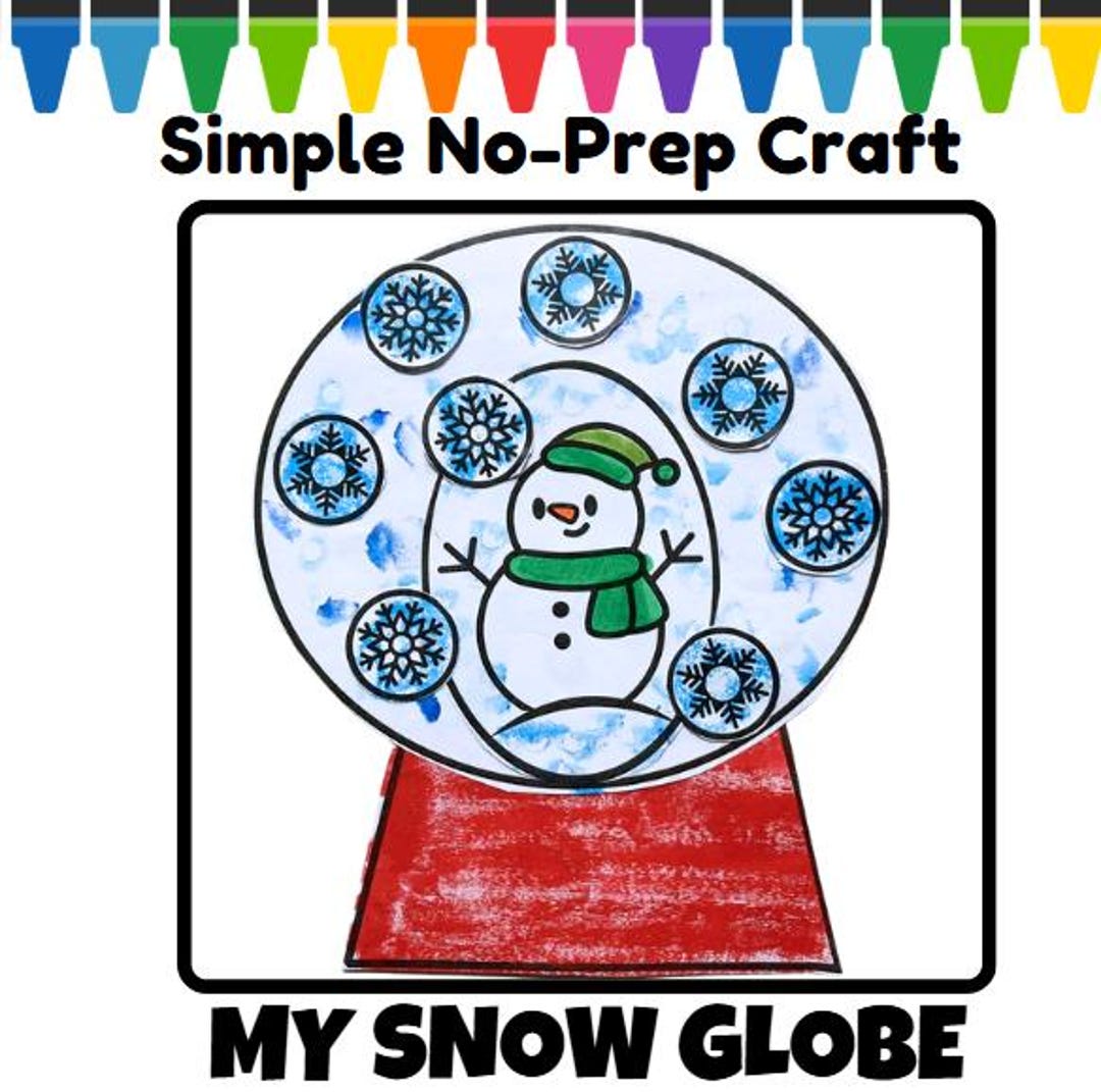 My Winter Snowman Snow Globe Cut and Paste Craft and Dot Marker Page ...