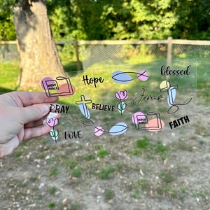 Jesus Faith Christian UV DTF Can Cup Wrap - Ready to Apply