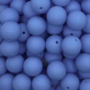 Sky Blue 15mm Round Silicone Beads