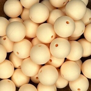 Pale Yellow 15mm Round Silicone Beads