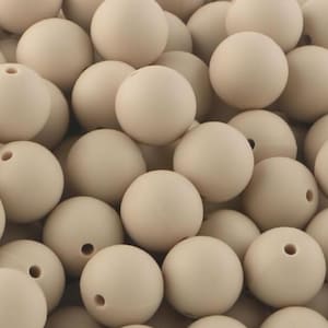 Beige Navajo 15mm Round Silicone Beads
