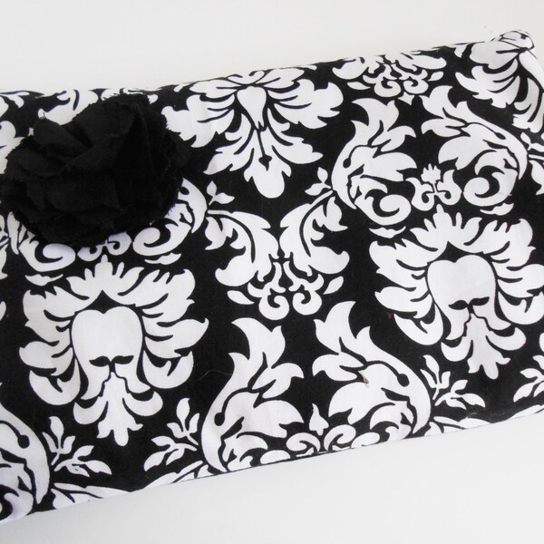 White and Black with Flower for Hot and Cold Therapy, Breastfeeding, Headaches, Cramping, Sore Muscles- Unique Gift Giving Idea 8x11