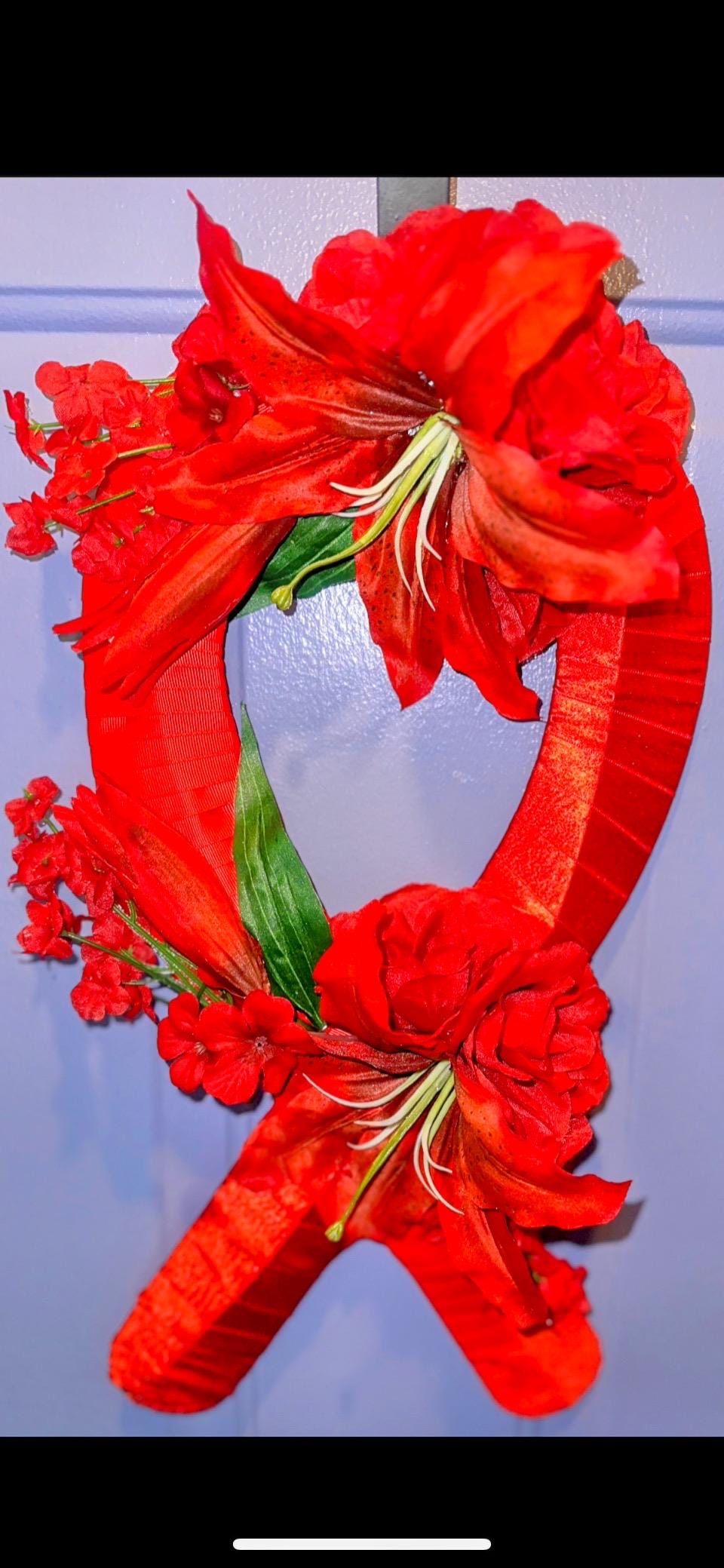Red Awareness Ribbon Wreath - Image 1