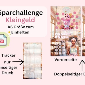 Kleingeld - Sparchallenge / Digitale Sparchallenge zum Ausdrucken / Kleingeld sparen / Sommer Challenge / A6 PDF / Artikel 100