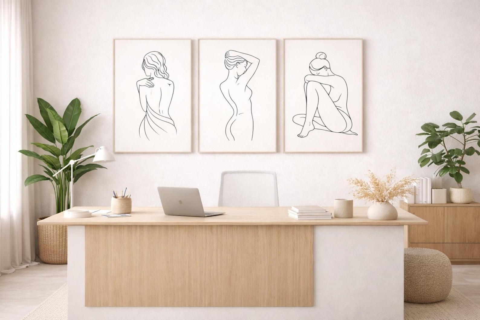 Minimalist Woman Line Art Prints Set of 3 | Abstract Female Body Wall ...