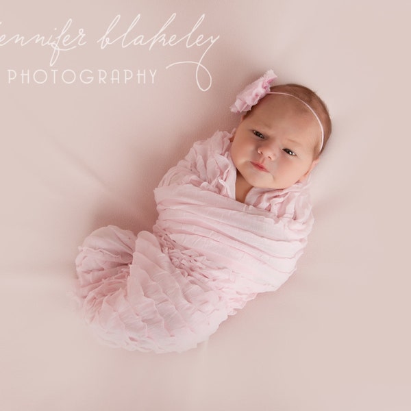 Ruffle Wrap Pink and Rosette Headband Newborn Photography Prop Shabby Chic