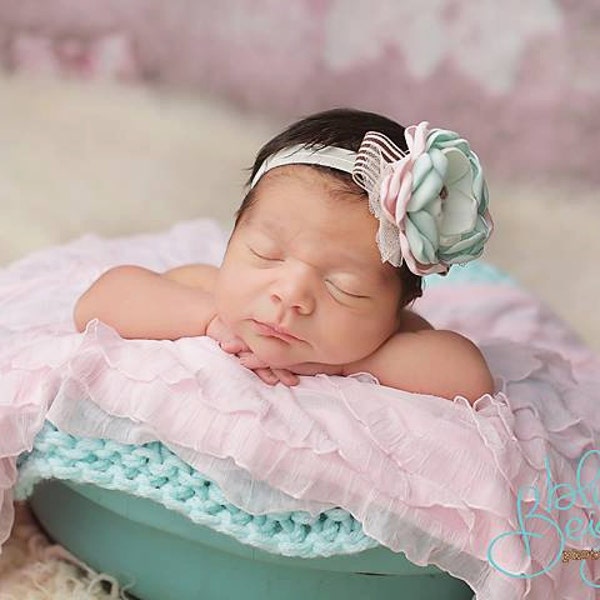 Newborn Wrap: Newborn Photo Prop, Stretch Wrap, Knit Wrap, Ruffle Wrap, Mini Blanket, Basket Stuffer, Basket Filler, Photography Prop Pink