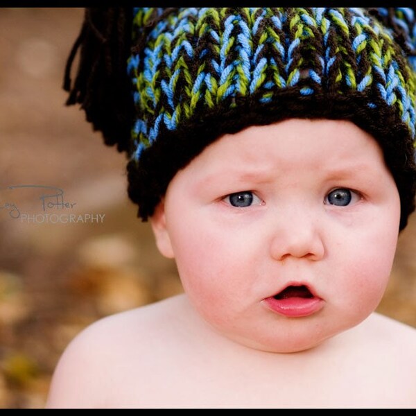 Baby Hat  Jester with Tassels - Great Photo Prop - Any Size Available