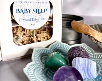 Baby Sleep Crystal Kit: Reiki-Infused Calming Stones for Peaceful Nursery Vibes