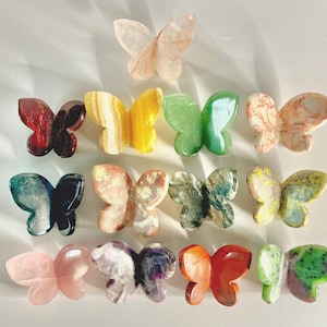 Crystal 3D Butterfly Carvings | 2”–2.5” Hand-Carved Crystal Figurines | Home Decor, Nature-Inspired Gifts, Crystal Collection or Garden Gift