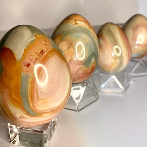 Crystal Polychrome Jasper Egg | Healing Crystals, Gemstones | Polished Crystal Egg for Energy Healing, Meditation, Home Decor