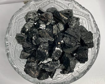 Black Tourmaline Raw Pocketstone: Uruguayan EMF Shielding Stone