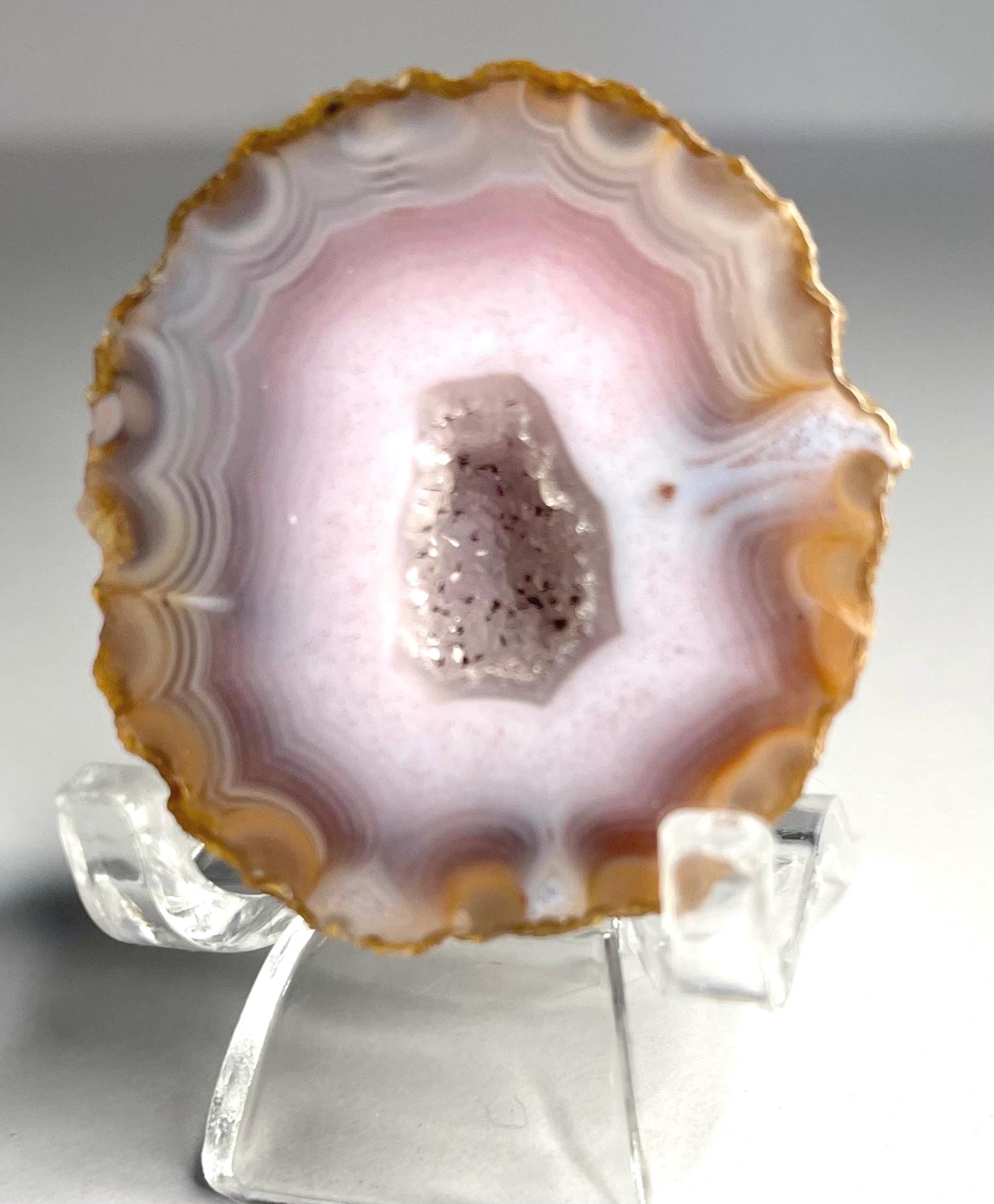 Crystal Lavender Purple Zhanguo Agate Pair, Half or Whole, High Grade Collector Agate, Home Decor, Display or Unique Crystal Gift