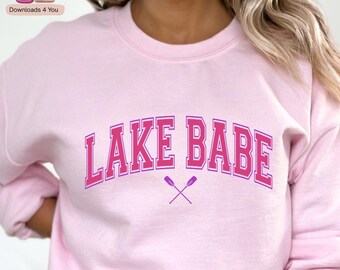 Lake Babe SVG PNG EPS | Retro Lake Life Shirt Design | Summer Lake Babe Cut File | Cricut Silhouette Digital Download
