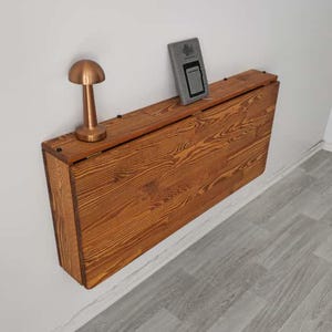 Natural Beech Wall Mounted Folding Table, Space Saving Design