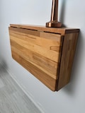 Natural Beech Wall-Mounted Folding Desk | Space-Saving Murphy Table