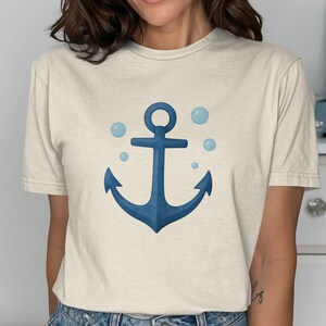 Nautical Anchor T-Shirt, Ocean Vibes Graphic Tee, Maritime Theme Shirt, Sea Lover Gift, Beach Casual Wear, Coastal Inspired Design