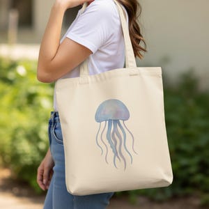 Jellyfish Tote Bag: Ocean Creature Art - Reusable Shopping Bag