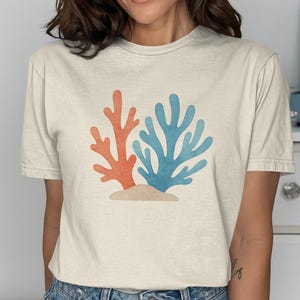 Vibrant Coral Reef T-Shirt, Watercolor Ocean Scene Tee, Sea Life Graphic Design, Beach Lover Gift, Sizes for Adults Youth Babies