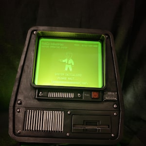Fallout Terminal vägglampa, Ambiental grön LED, Retro Sci Fi-rekvisita