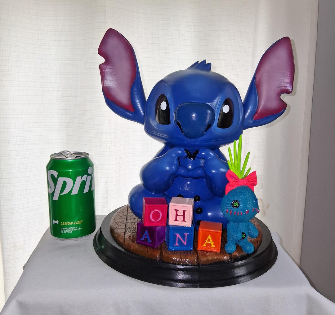 Stitch (lilo & Stitch) 12in Hand Painted Figurine Figure PLA 3D Printed ...
