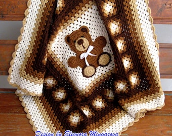 PDF Adorable Crochet Pattern to make your own Crochet Teddy Bear blanket, afghan, throw