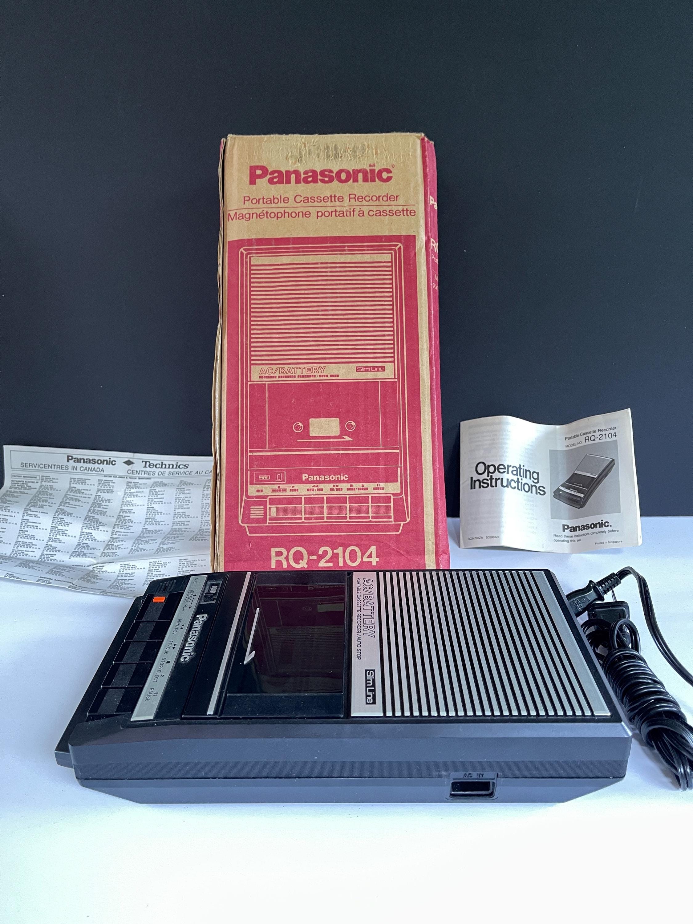 Vintage Panasonic Cassette Player: Slim Lime RQ-2104, Original Box
