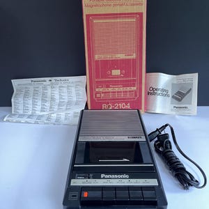 Vintage Panasonic Cassette Player: Slim Lime RQ-2104, Original Box