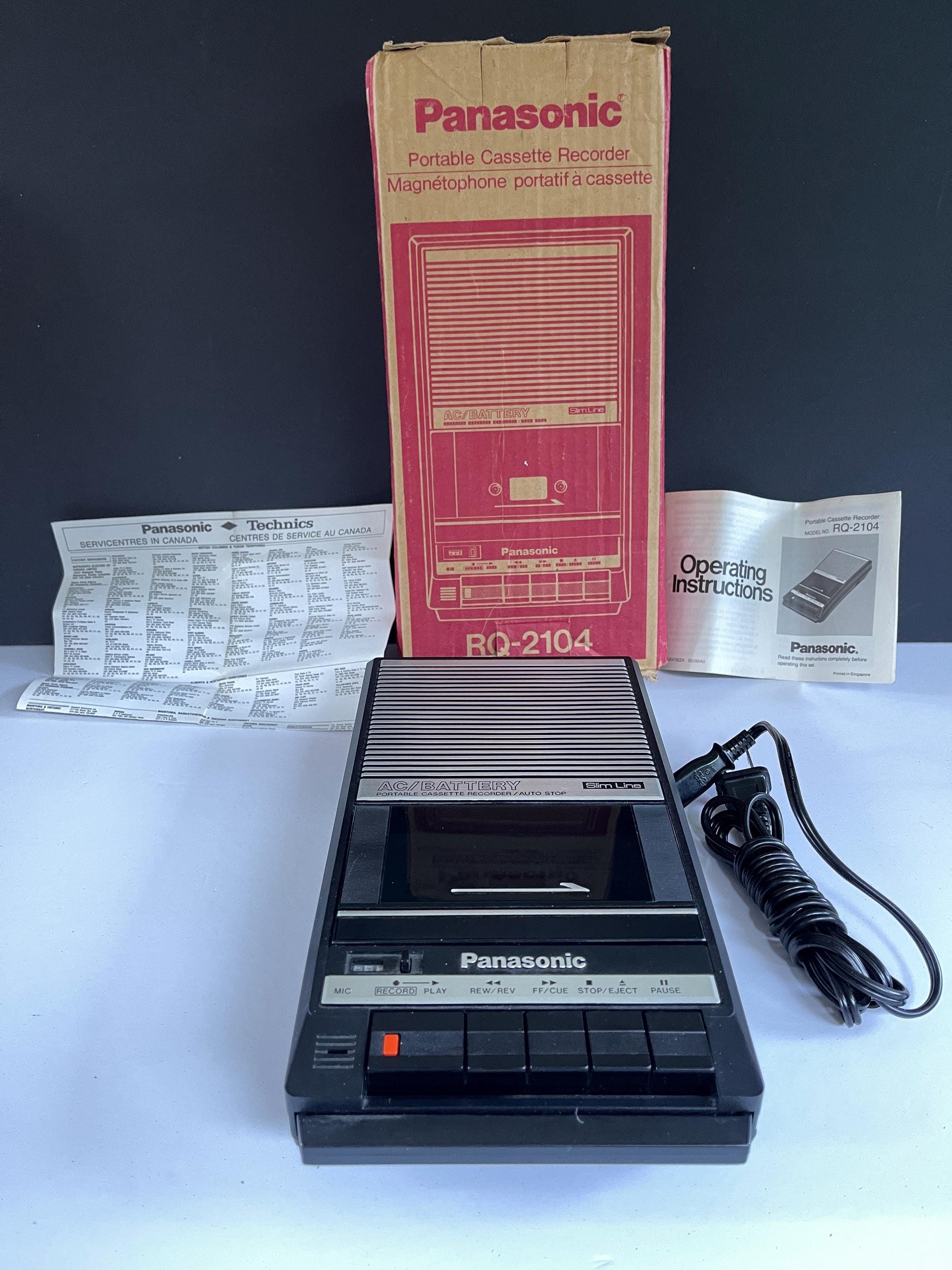 Vintage Panasonic Cassette Player: Slim Lime RQ-2104, Original Box