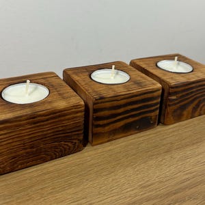 Rustic Wood Candle Holders