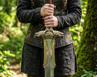 Conan Sword Replica, Fantasy Medieval Sword with Intricate Hilt | Perfect for Cosplay, Collecting, and LARP Adventures