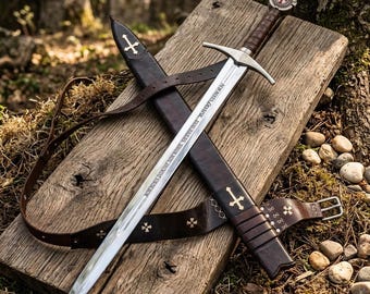Spada commemorativa personalizzata dei Cavalieri Templari - Sacra spada lunga del crociato medievale