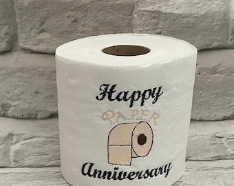Embroidered Toilet Paper, 1st Anniversary Paper Gift, Novelty Bathroom Decor