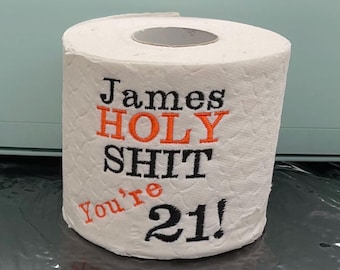 Embroidered Toilet Paper, 21st Birthday Prank Gift