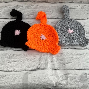 Crochet Cat Butt Coasters: Novelty Drink Coasters, Set of 3