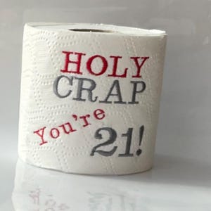 21st birthday, embroidered toilet paper, personalised, paper gift, 21st present, joke gift, bathroom decor, embroider gift, funny gift, gift