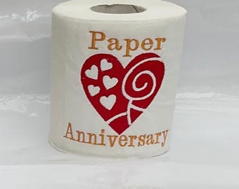Embroidered Toilet Paper, 1st Anniversary Paper Gift