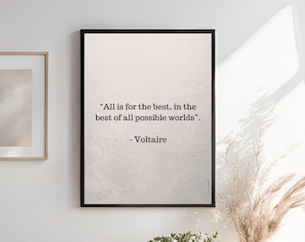 Voltaire Quote Art Print | Candide, Inspirational Home Decor (Digital Download)