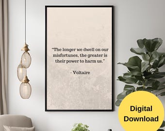 Voltaire Quote Art Print: inspirerend woondecor (digitale download)