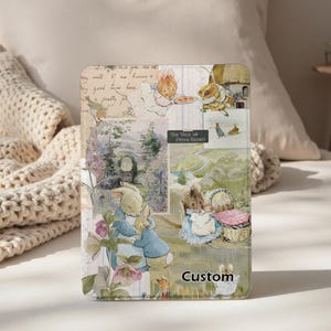 Niedliche Kaninchen Collage Hülle für Kindle Paperwhite 11th/10th Gen, Paperwhite 6.8 '' Kindle Cover mit Handschlaufe