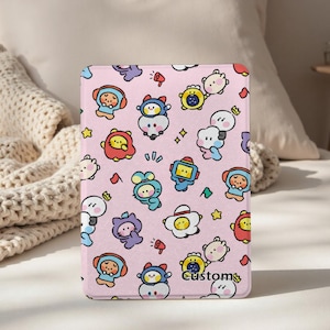 Funda para Kindle personalizada con dibujos de animales en color rosa - Personalizada para Kindle Paperwhite de 11.ª y 10.ª generación, Paperwhite de 6,8'' con correa de mano