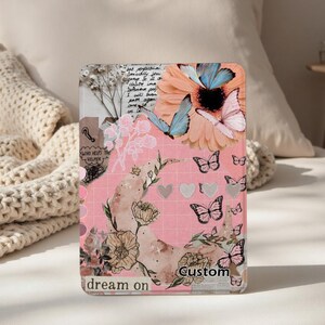 Pink Butterfly Collage Custom Kindle Case - Personalized for Kindle Paperwhite 11th/10th Gen, Paperwhite 6.8&#39;&#39; Kindle Cover with Hand Strap