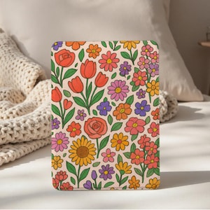 Colorful Retro Floral Kindle Case, Paperwhite 12th Case, All New Kindle Colorsoft, Paperwhite 11th 6.8&quot; 10th 6&quot; Cover, Kindle 2022 2024