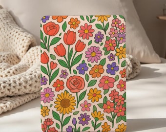 Colorful Retro Floral Kindle Case, Paperwhite 12th Case, All New Kindle Colorsoft, Paperwhite 11th 6.8&quot; 10th 6&quot; Cover, Kindle 2022 2024