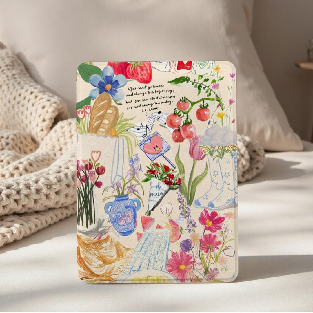 Floral Collage Kindle Case, All New Kindle 12th Gen 2024 Case ...