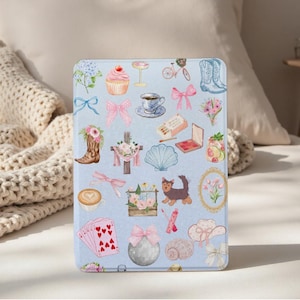 Blue Collage Style Kindle Case, Paperwhite 12th Case, All New Kindle Colorsoft, Paperwhite 11th 6.8&quot; 10th 6&quot; Cover, Kindle 2022 2024